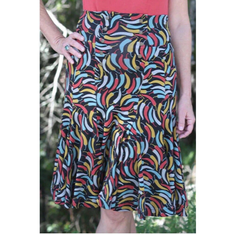 Effie’s Heart Spicy Swing Skirt Small Peppers Retro Preppy Cottage Pin Up Party